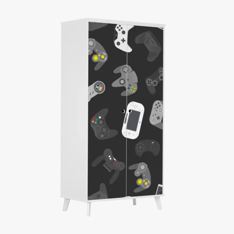 Schrankaufkleber retro controller muster