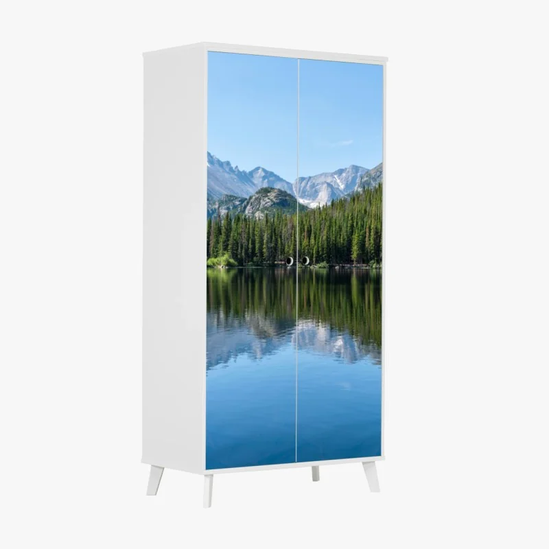 Schrankaufkleber Berg Fuji mit blühenden kirschblüten bei sonnenaufgang – Wallnifity®