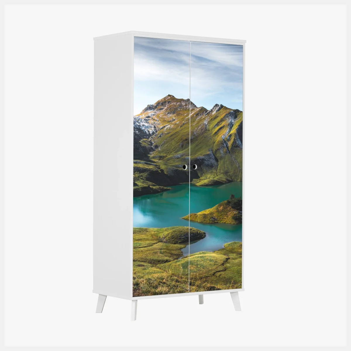 Schrankaufkleber türkises seeidyll am Schrecksee, Bayern – Wallnifity® Schrankaufkleber türkises seeidyll am Schrecksee, Bayern – Wallnifity®