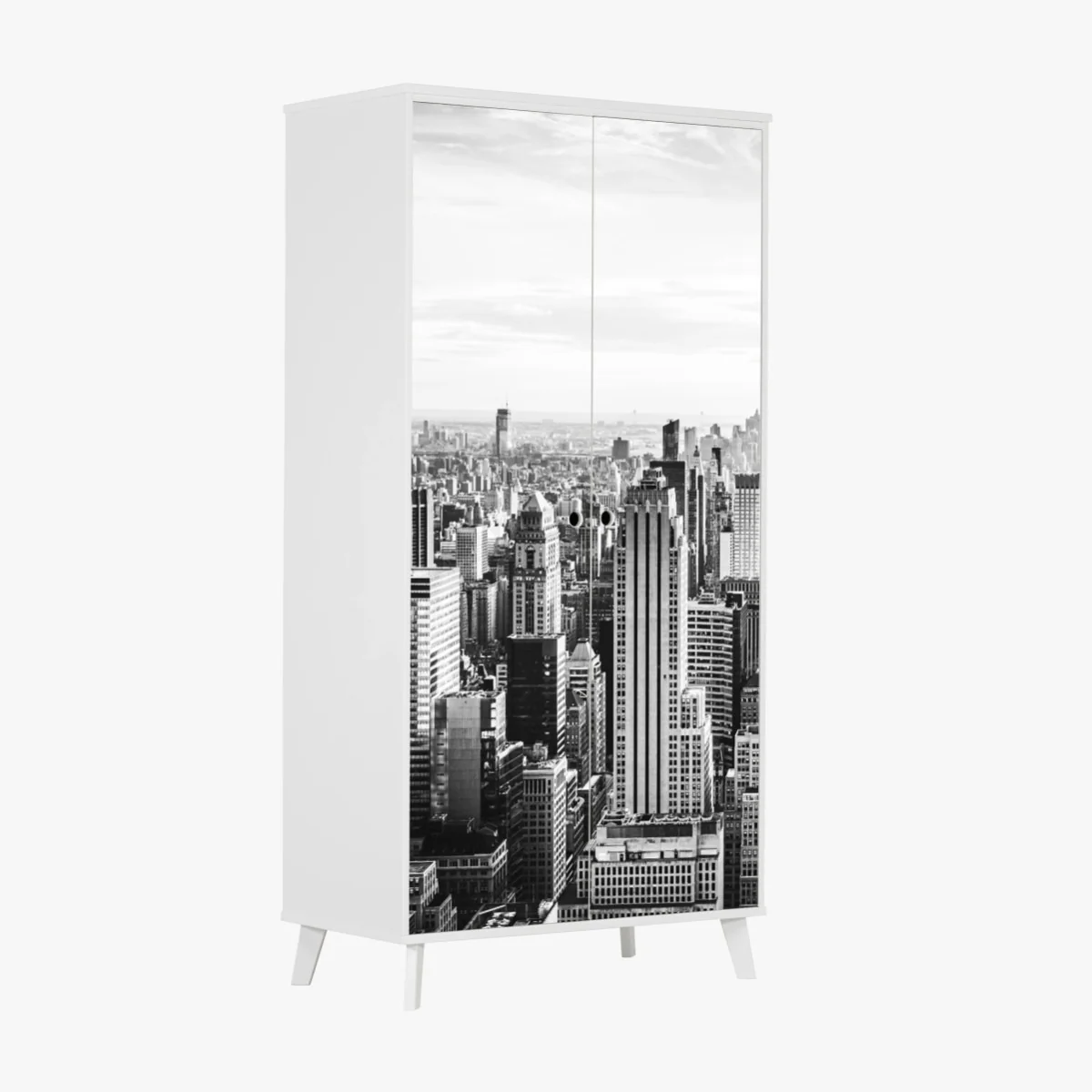 Schrankaufkleber New York panorama in schwarzweiß – Wallnifity® Schrankaufkleber New York panorama in schwarzweiß – Wallnifity®