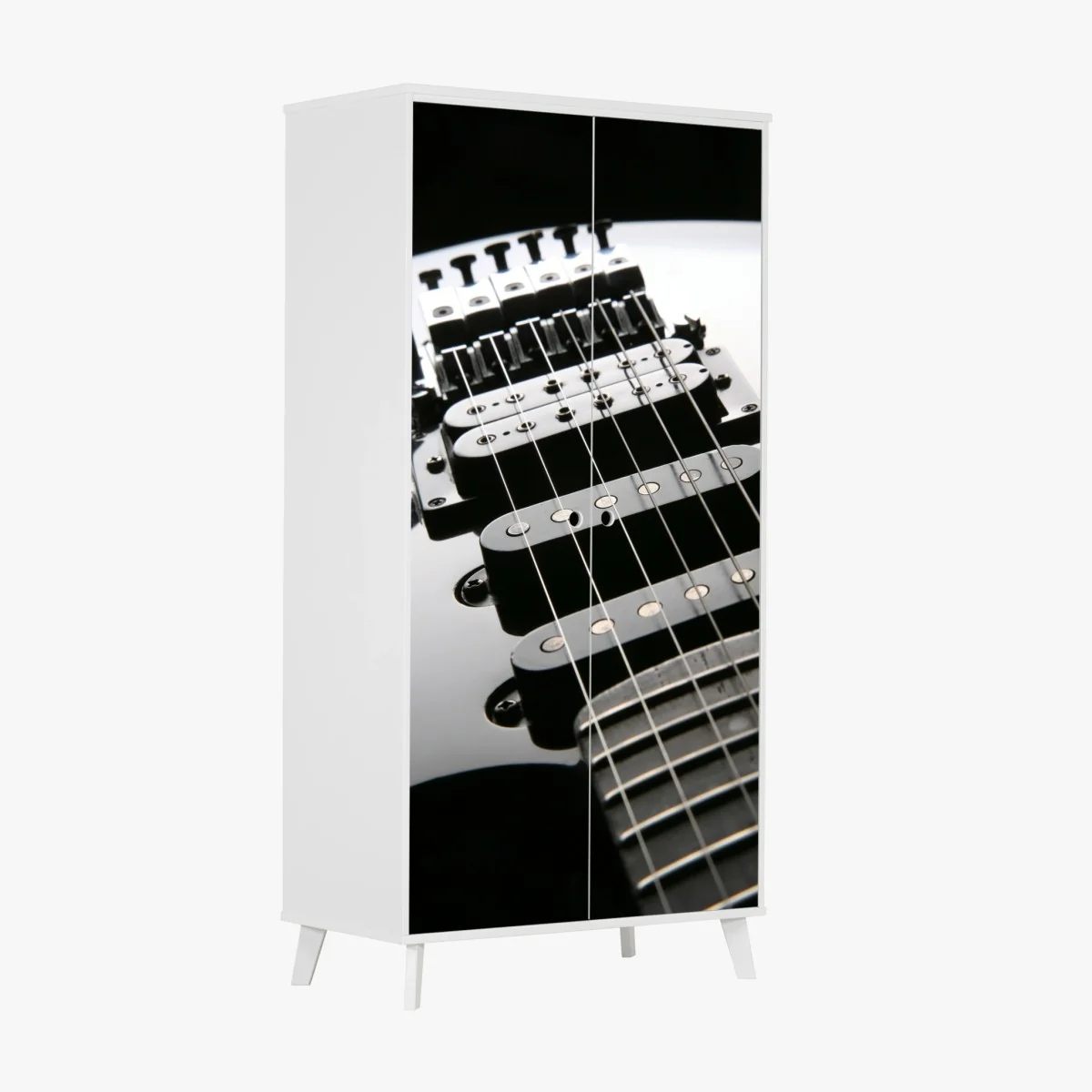 Schrankaufkleber nahaufnahme einer schwarzen elektrogitarre – Wallnifity® Schrankaufkleber nahaufnahme einer schwarzen elektrogitarre – Wallnifity®