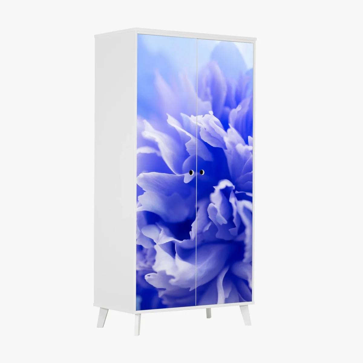 Schrankaufkleber sanfte blaue abstrakte blume nahaufnahme – Wallnifity® Schrankaufkleber sanfte blaue abstrakte blume nahaufnahme – Wallnifity®