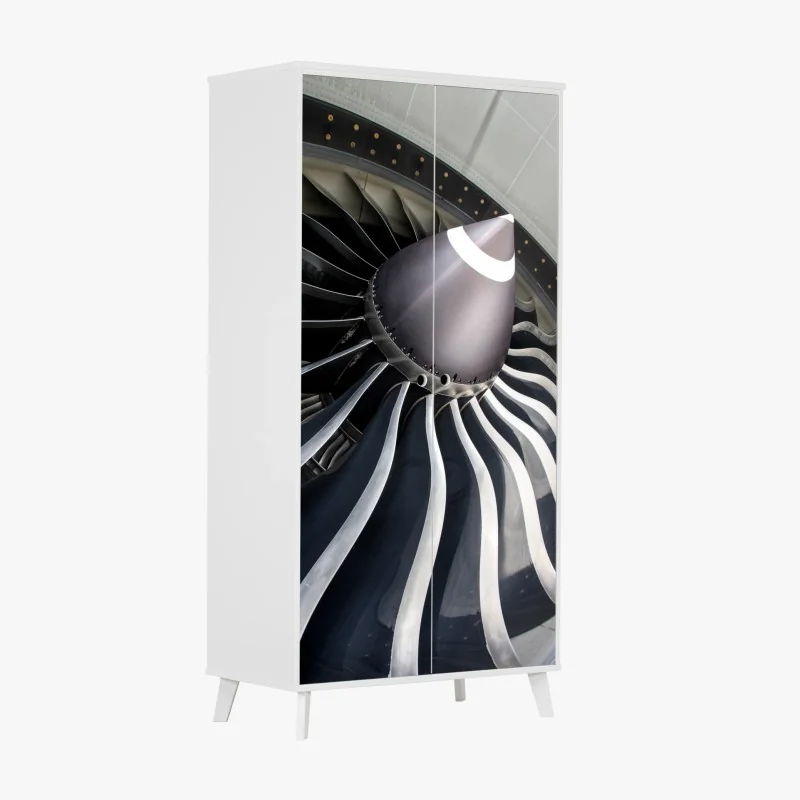 Schrankaufkleber sanftes blaues botanisches muster – Wallnifity®