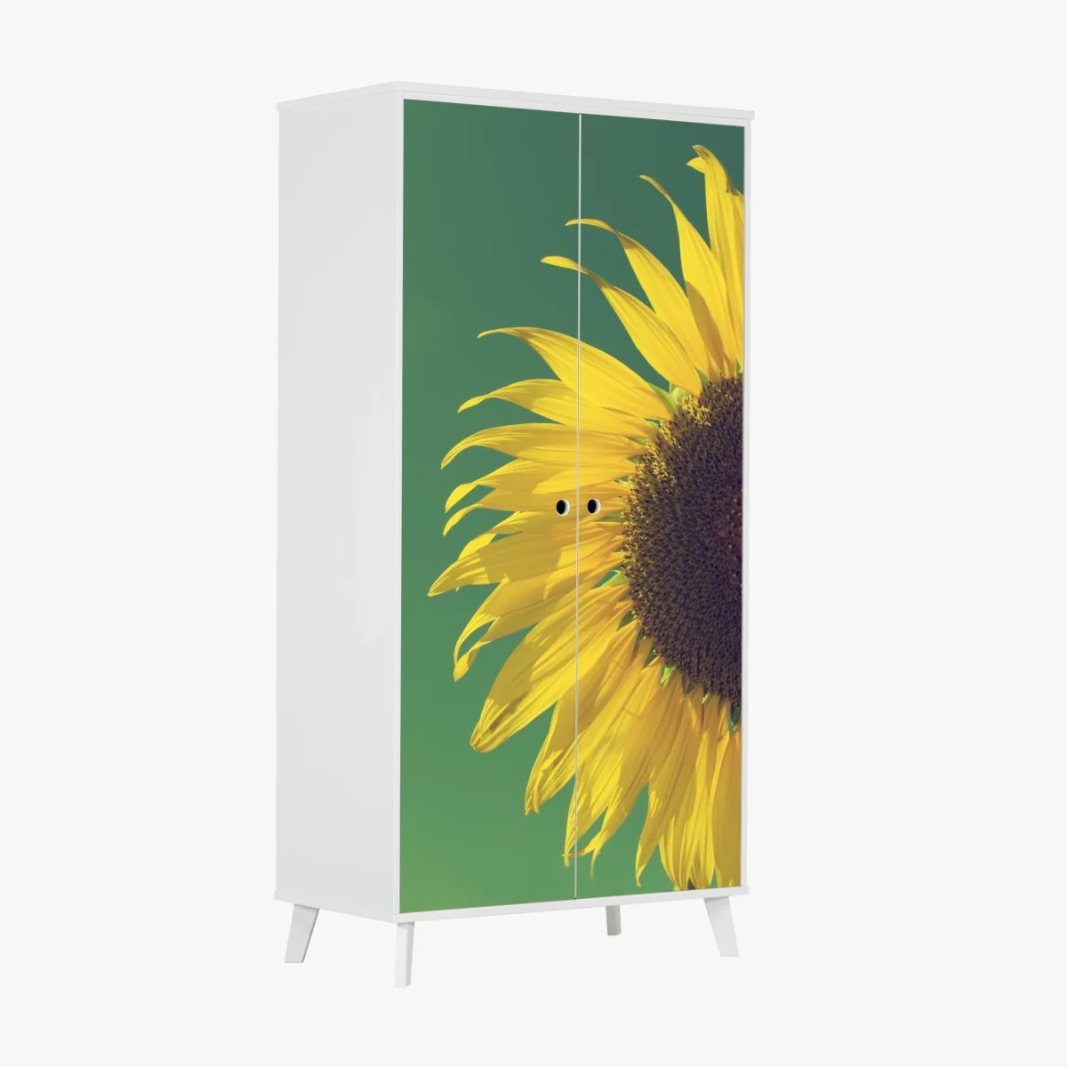 Schrankaufkleber strahlende sonnenblume vor vintage-himmel – Wallnifity®