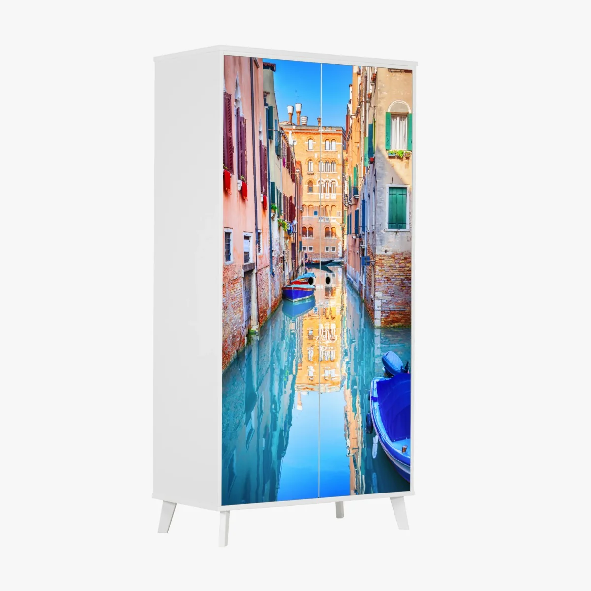 Schrankaufkleber Venedig kanal und spiegelungen – Wallnifity® Schrankaufkleber Venedig kanal und spiegelungen – Wallnifity®