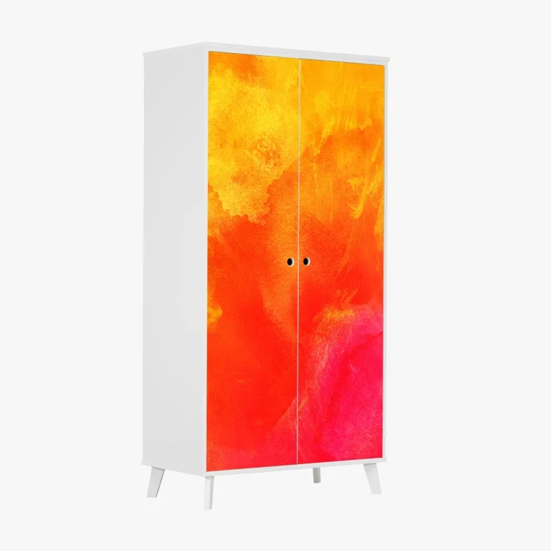 Schrankaufkleber lebendiger oranger abstrakter verlauf