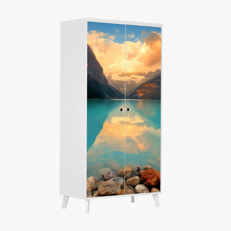 Schrankaufkleber sonnenaufgang über Lake Louise, Banff