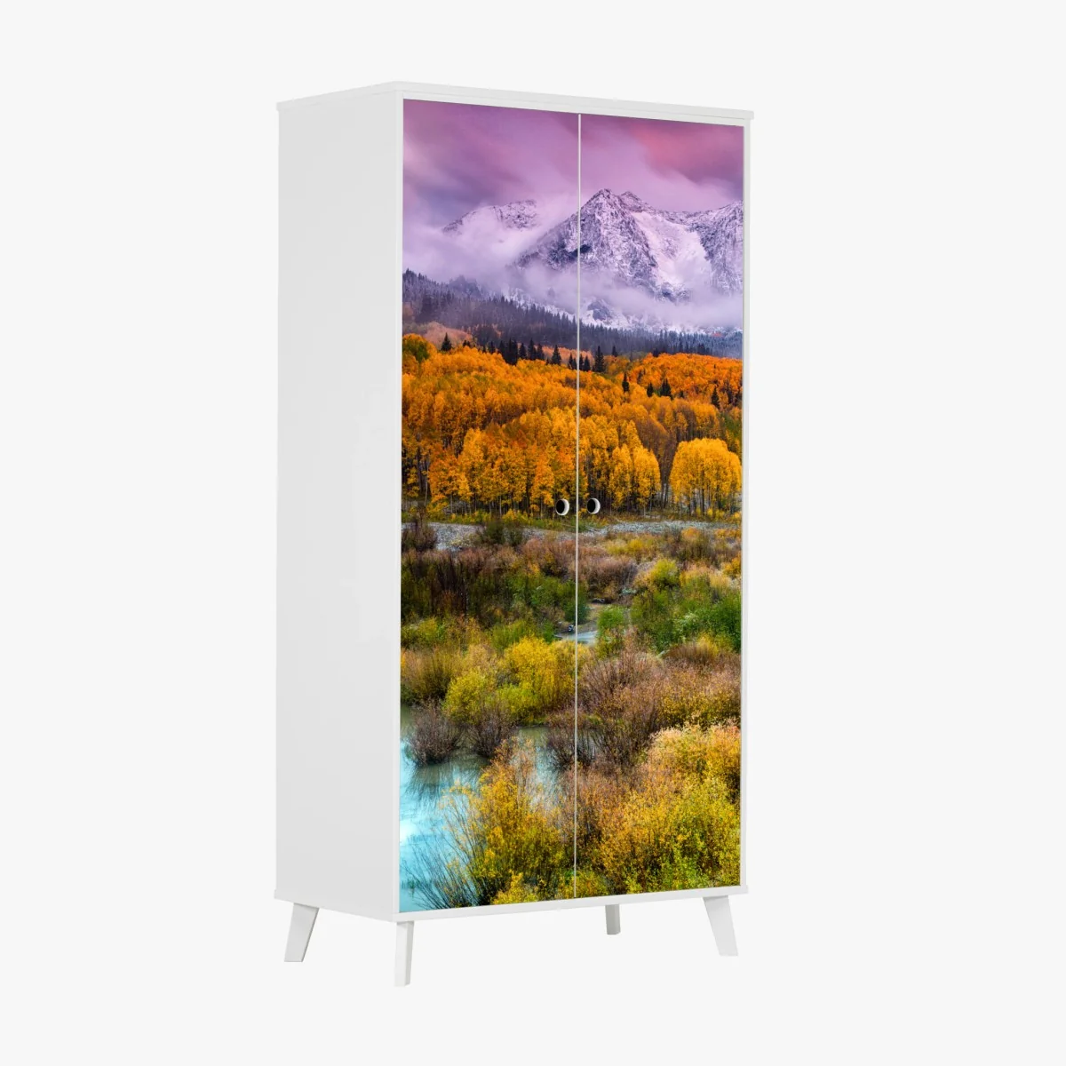 Schrankaufkleber rosafarbener sonnenaufgang über East Beckwith Mountain – Wallnifity®