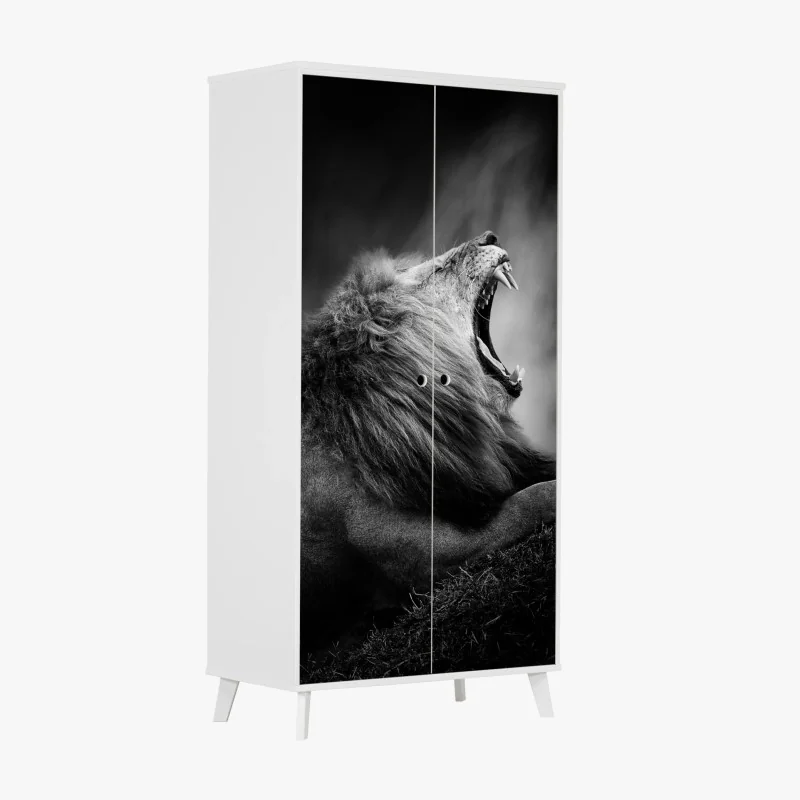 Schrankaufkleber blaue und goldene flüssige abstraktion – Wallnifity®