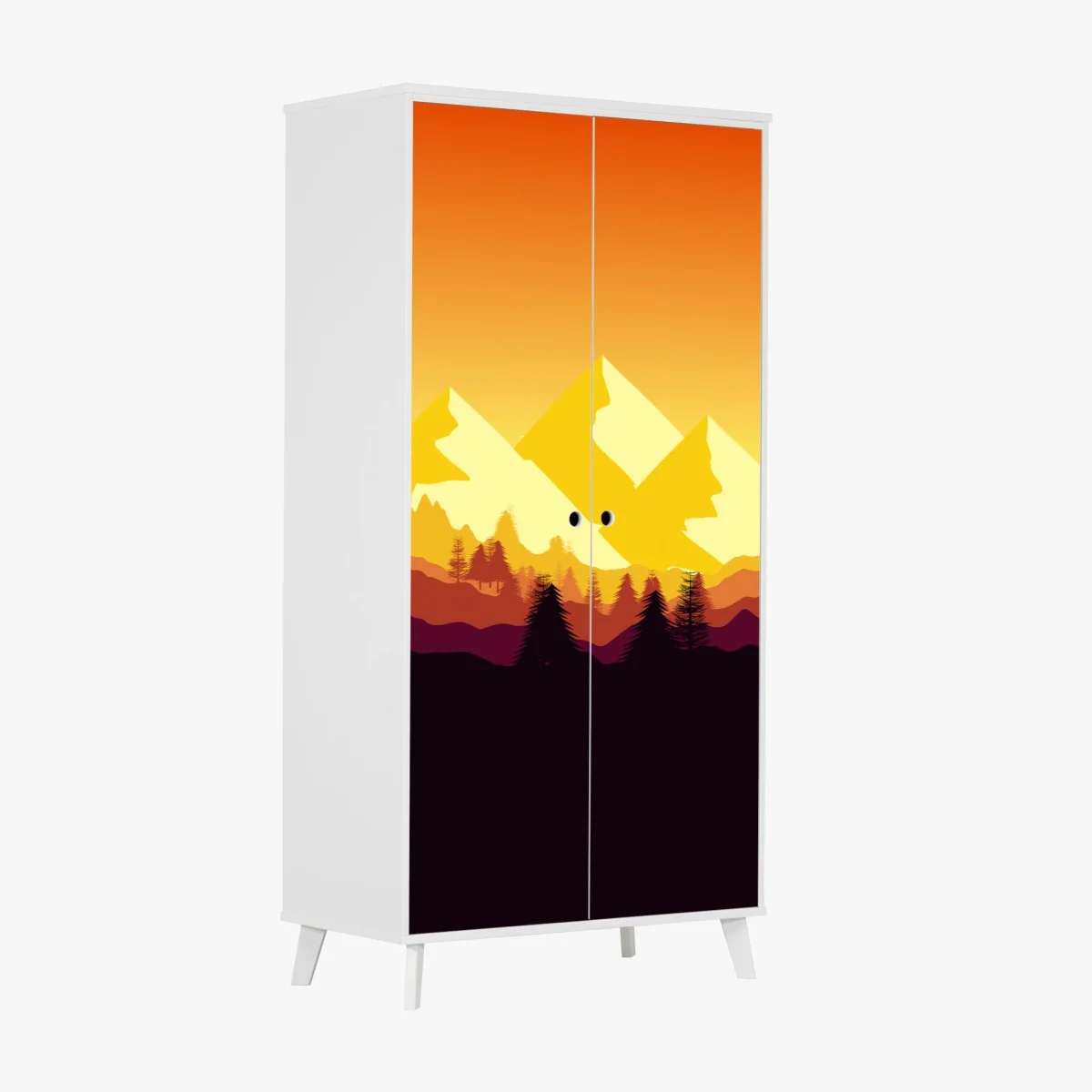 Schrankaufkleber goldener sonnenuntergang über bergen – Wallnifity® Schrankaufkleber goldener sonnenuntergang über bergen – Wallnifity®