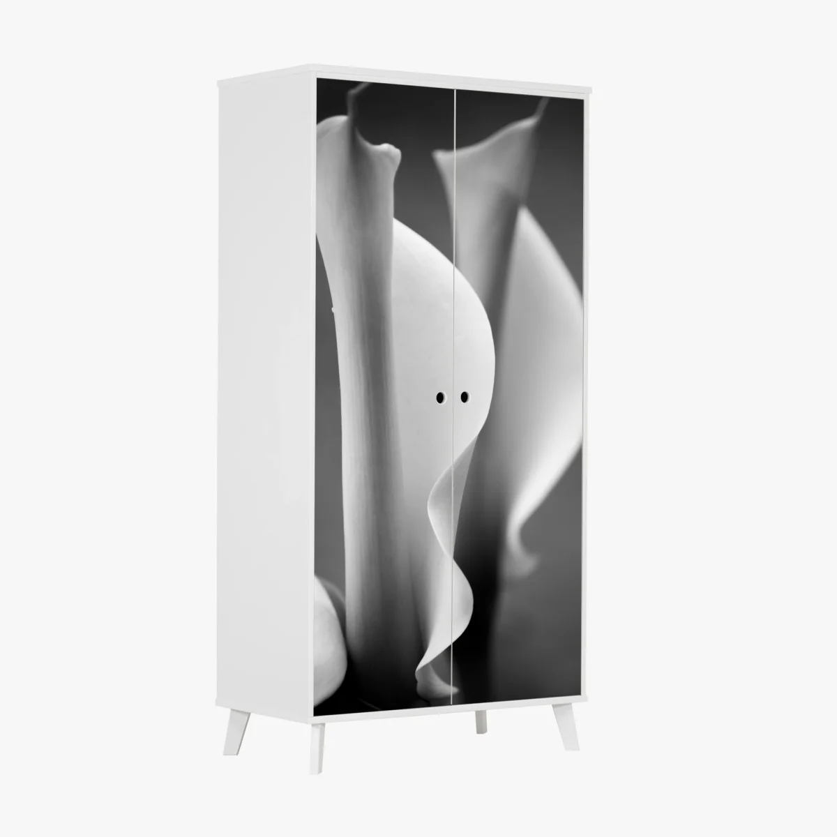 Schrankaufkleber elegante calla-lilien in monochrom – Wallnifity® Schrankaufkleber elegante calla-lilien in monochrom – Wallnifity®