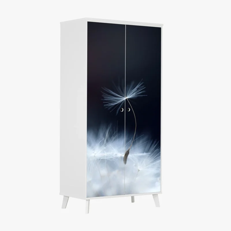 Schrankaufkleber sanftes blaues botanisches muster – Wallnifity®