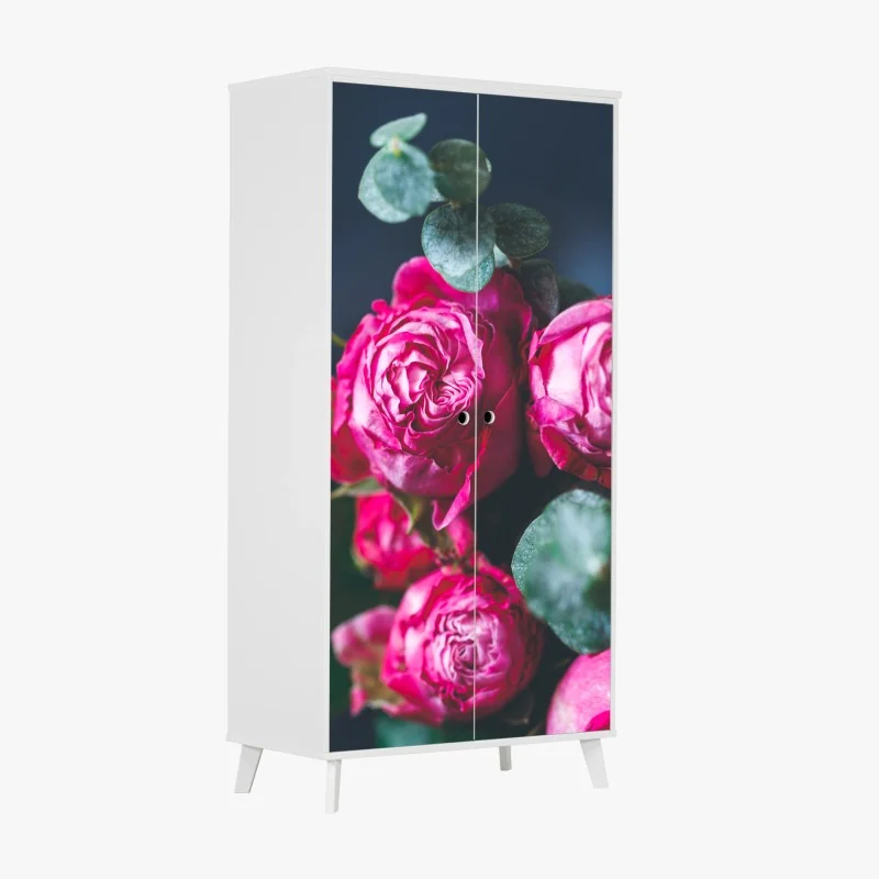 Schrankaufkleber rosa und blaue marmorierte abstraktion – Wallnifity®