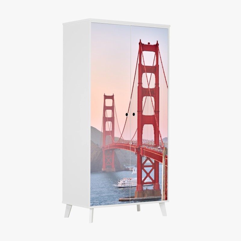 Schrankaufkleber Golden Gate Bridge bei sonnenuntergang