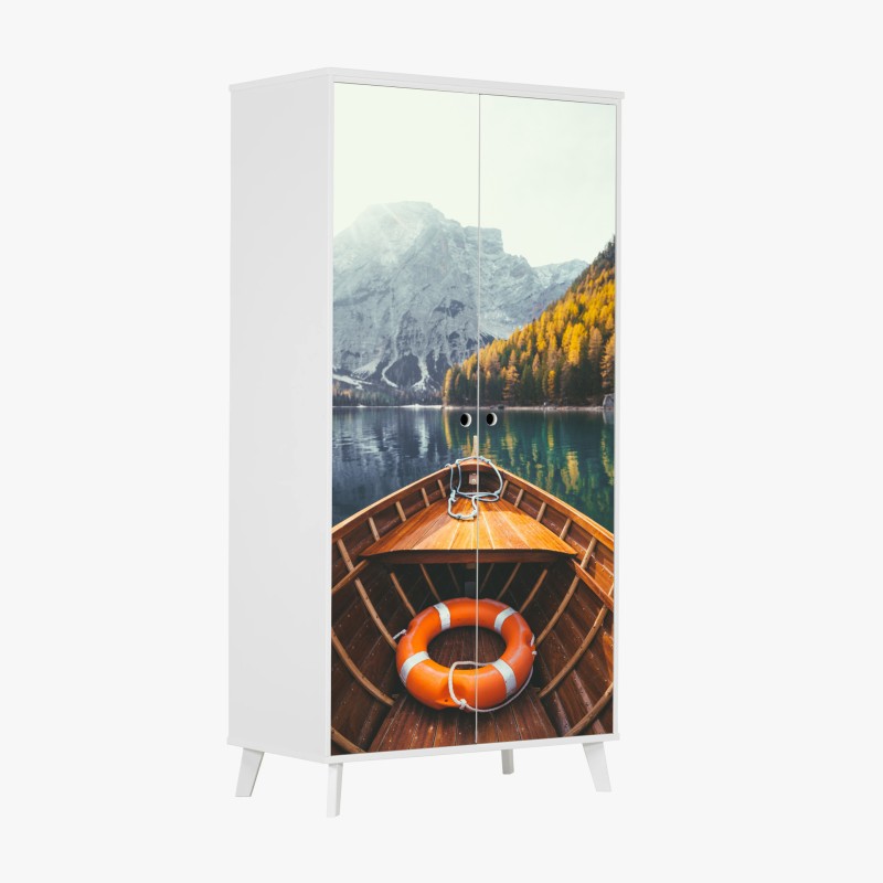 Schrankaufkleber sonnenaufgang am Lago di Braies