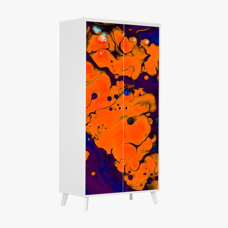 Schrankaufkleber türkis-gelbes abstraktes muster – Wallnifity®