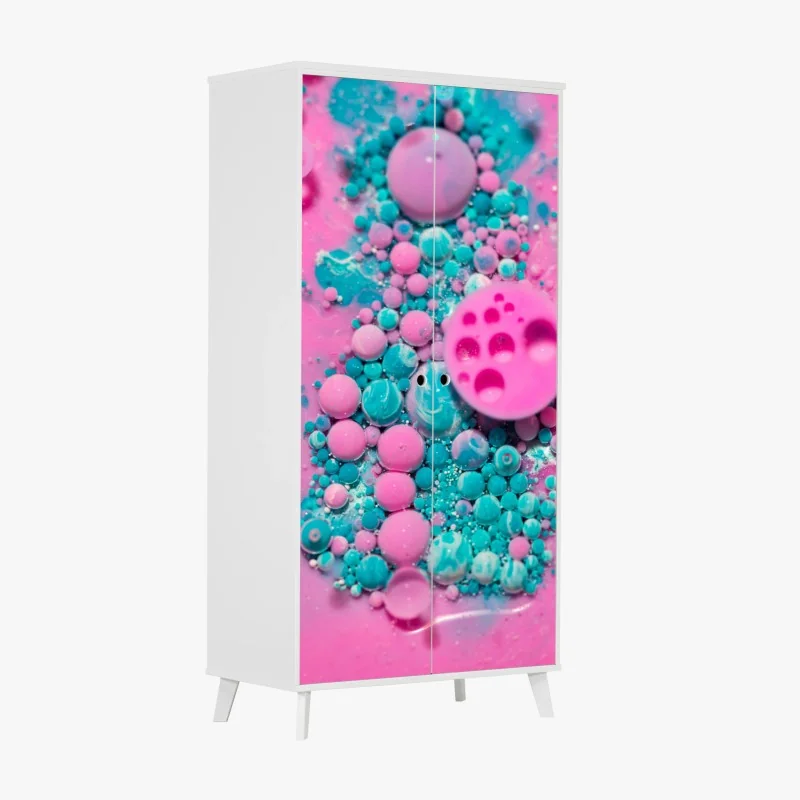 Schrankaufkleber rosa und türkis marmor abstrakt