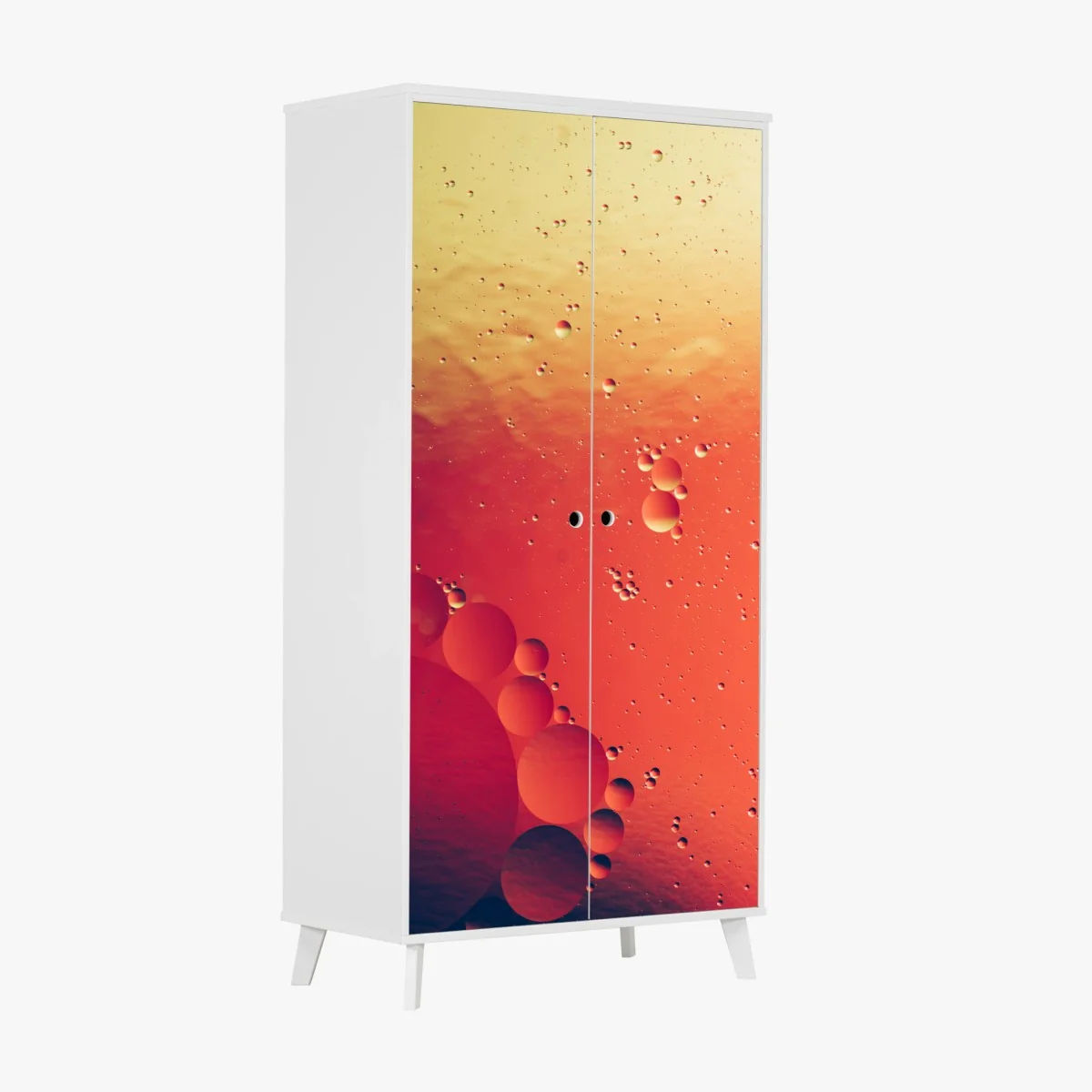 Schrankaufkleber warme orange abstraktion mit blasen – Wallnifity® Schrankaufkleber warme orange abstraktion mit blasen – Wallnifity®