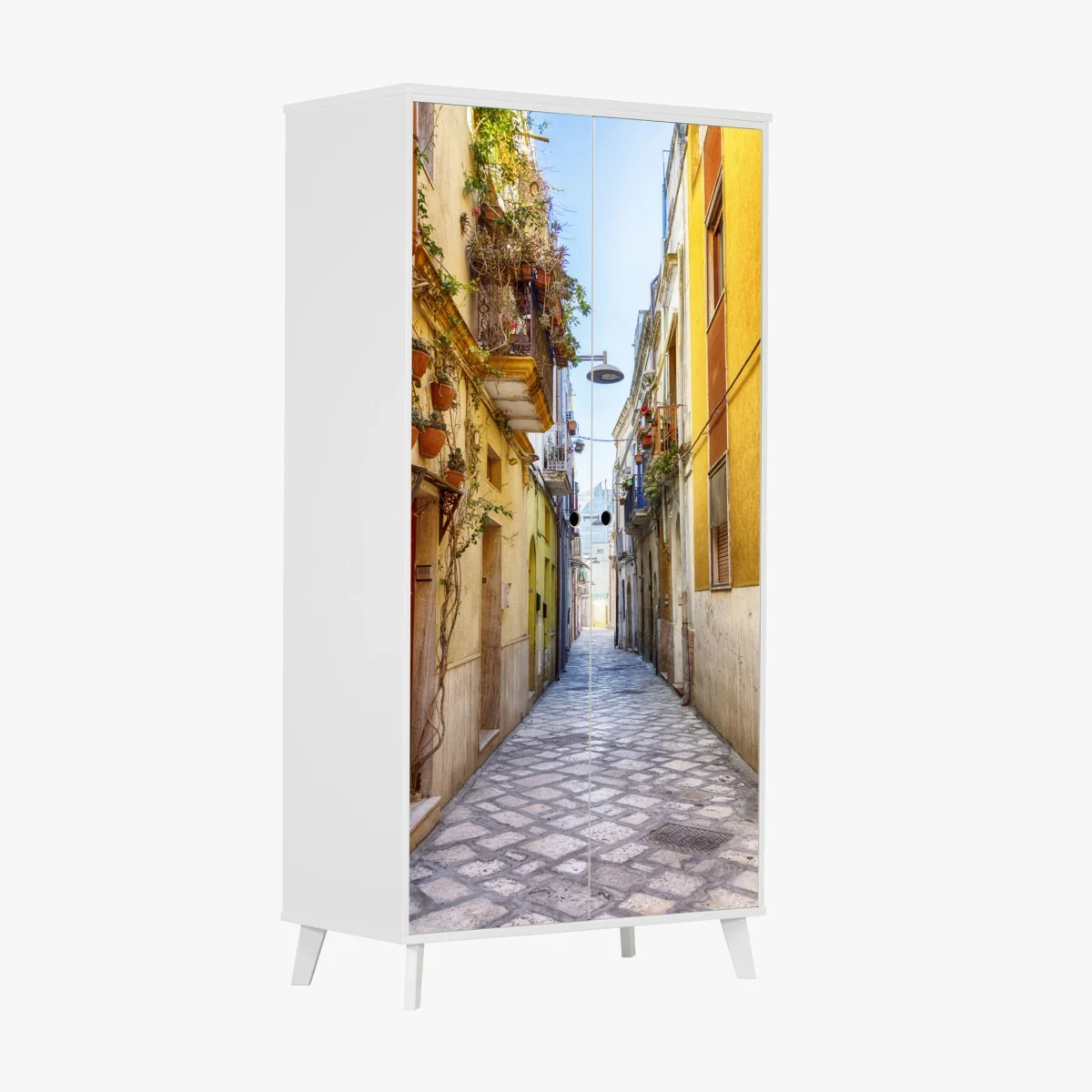 Schrankaufkleber sonnige gasse in Brindisi – Wallnifity® Schrankaufkleber sonnige gasse in Brindisi – Wallnifity®