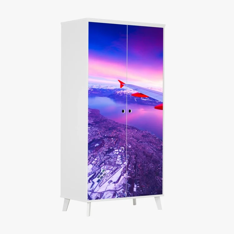 Schrankaufkleber gold-schwarzer marmorwirbel – Wallnifity®