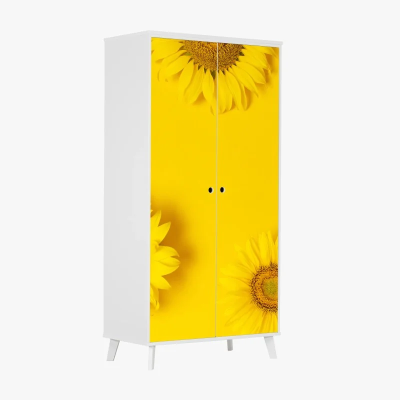 Schrankaufkleber sanftes blaues botanisches muster – Wallnifity®