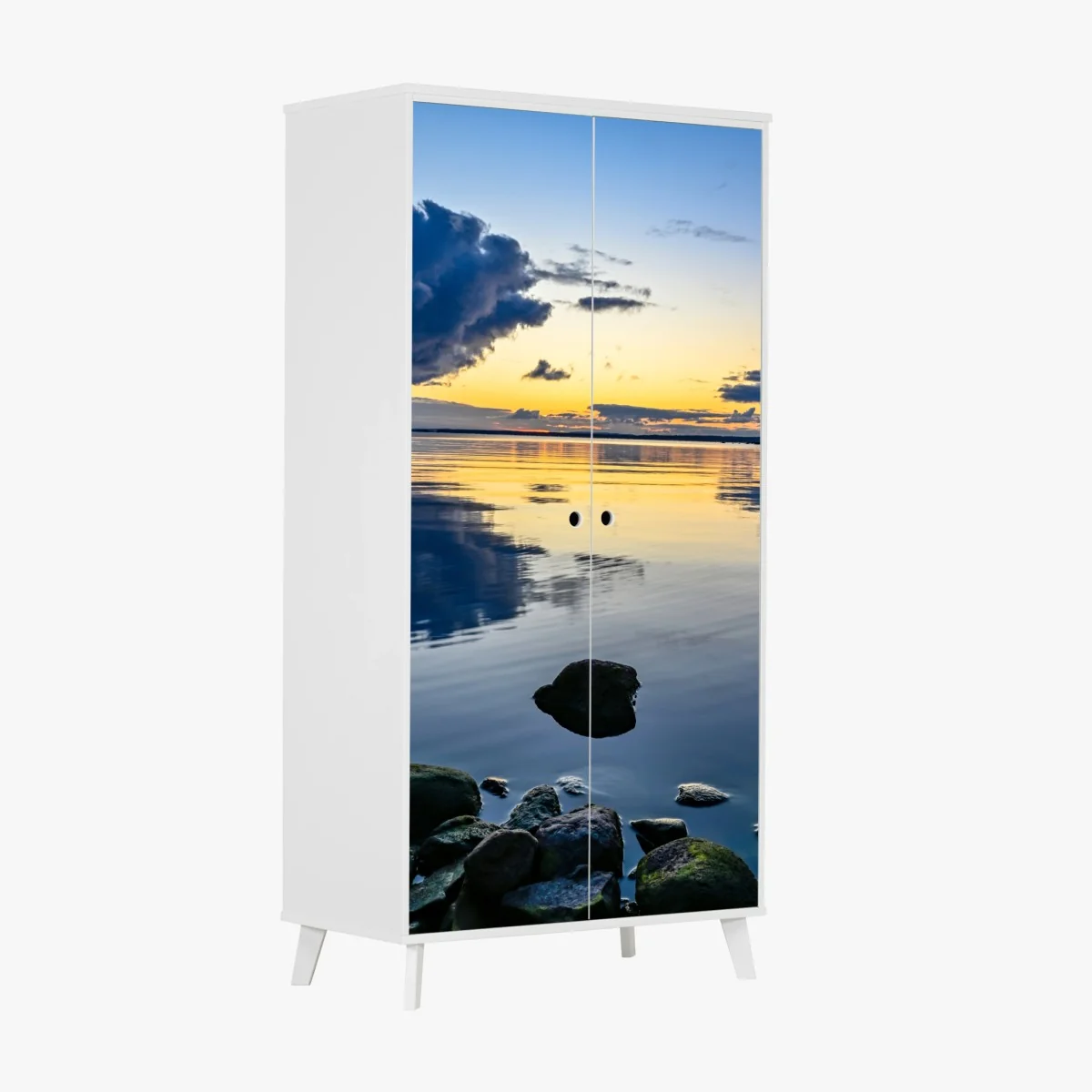 Schrankaufkleber ruhige küstenlandschaft bei sonnenuntergang – Wallnifity® Schrankaufkleber ruhige küstenlandschaft bei sonnenuntergang – Wallnifity®