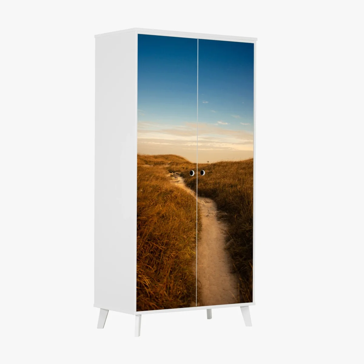 Schrankaufkleber sonnenbeschienener weg durch die dünen – Wallnifity® Schrankaufkleber sonnenbeschienener weg durch die dünen – Wallnifity®