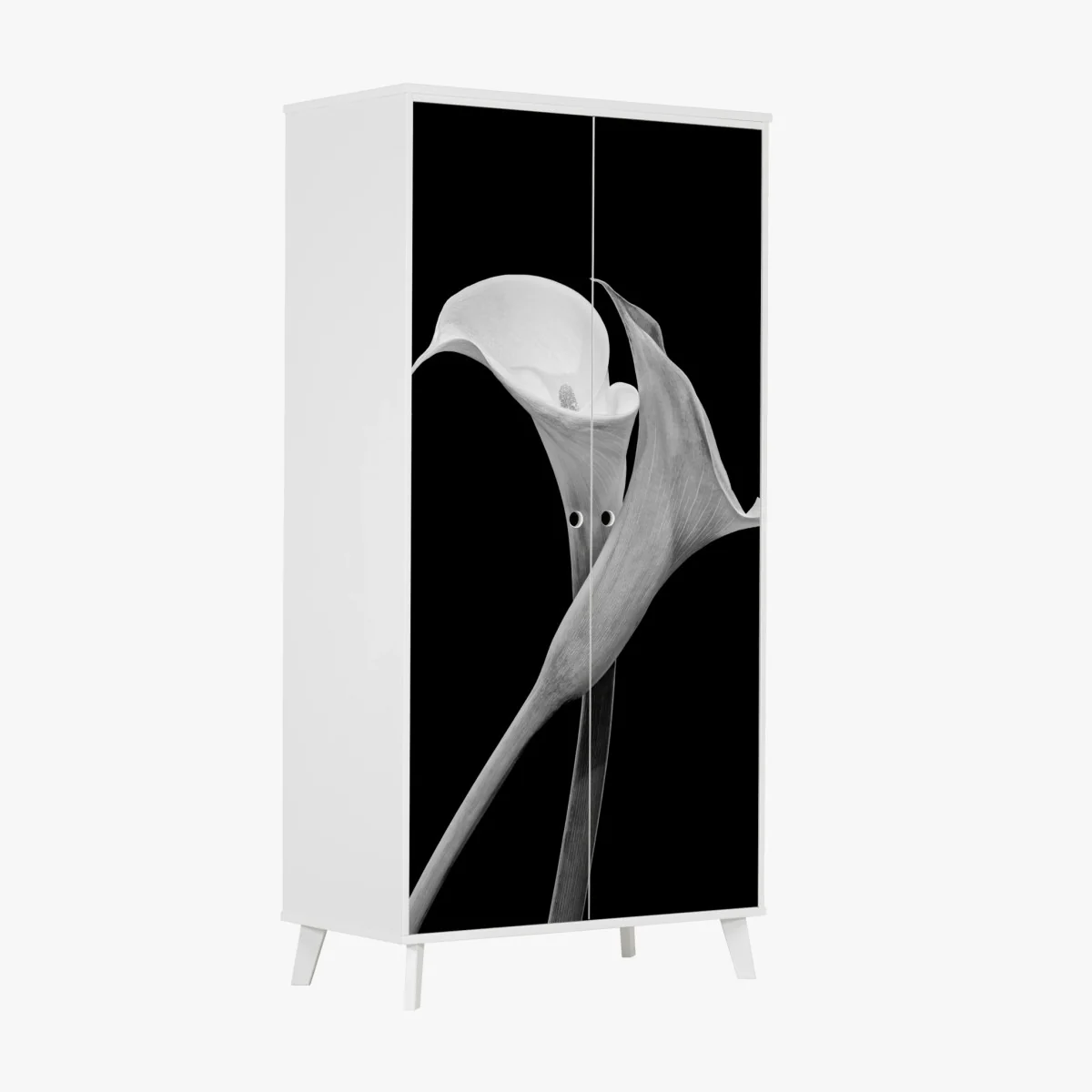 Schrankaufkleber elegante callas in monochrom – Wallnifity® Schrankaufkleber elegante callas in monochrom – Wallnifity®