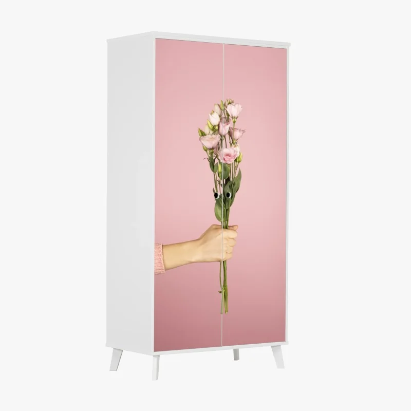 Schrankaufkleber zarter rosa eustoma-strauß