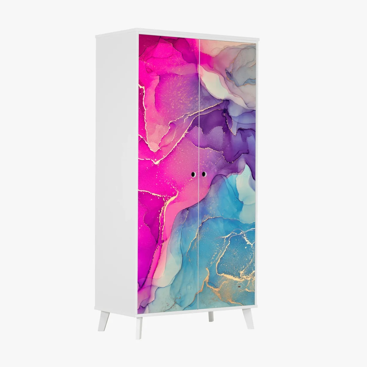 Schrankaufkleber leuchtende marmorierte komposition aus alkohol-tinte – Wallnifity®