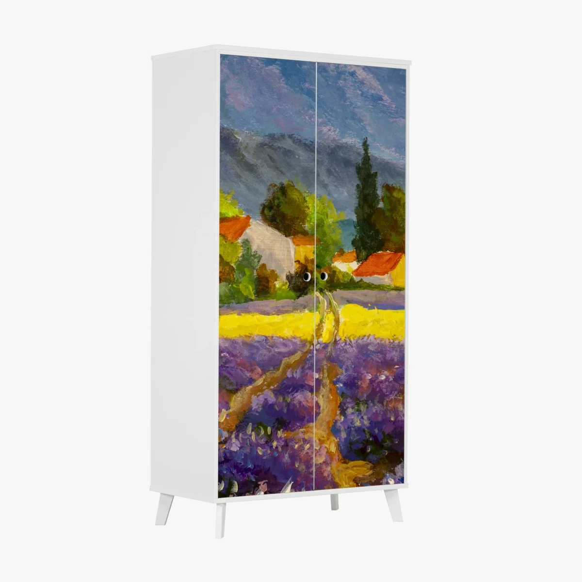 Schrankaufkleber lavendelfelder bei sonnenuntergang – Wallnifity® Schrankaufkleber lavendelfelder bei sonnenuntergang – Wallnifity®