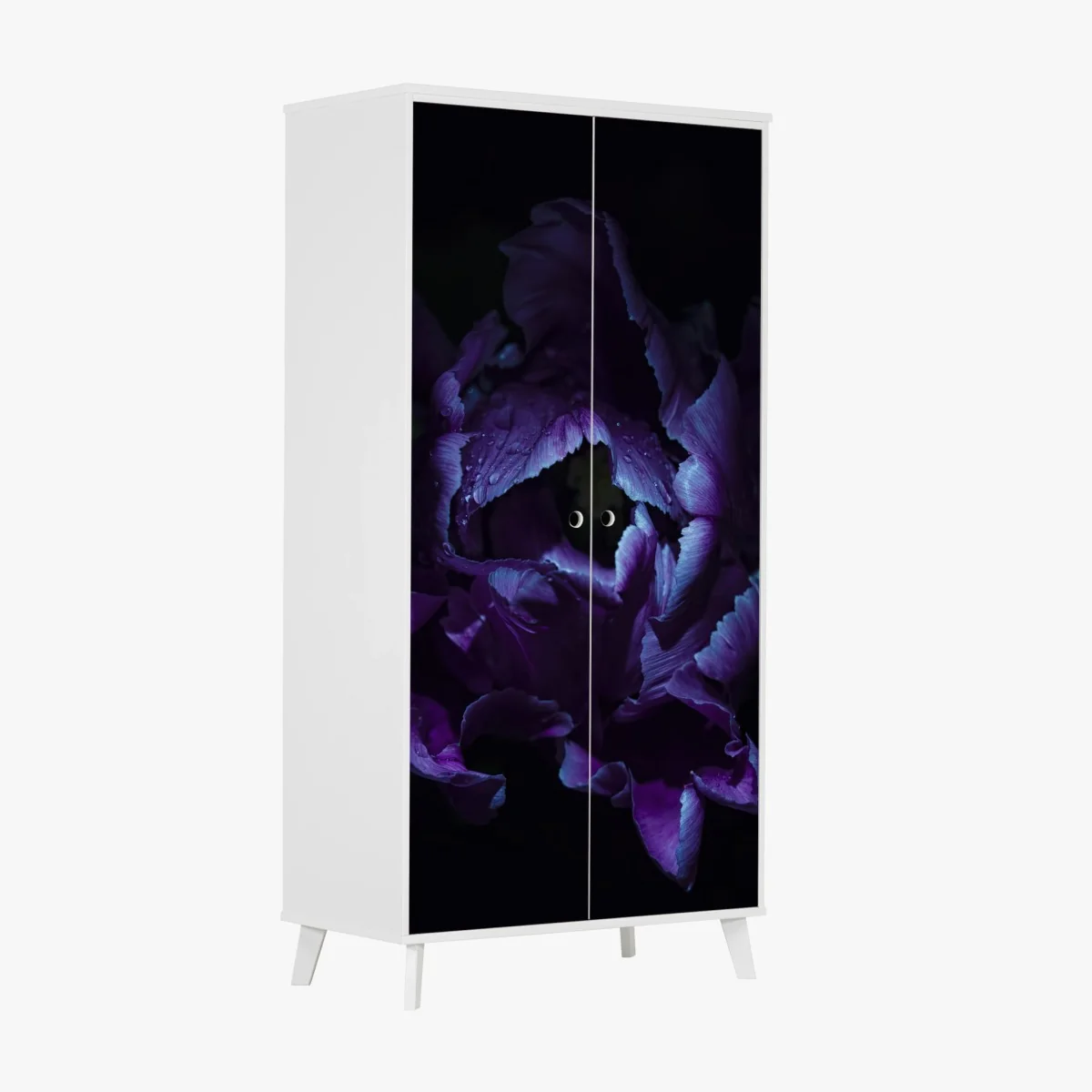 Schrankaufkleber lila tulpe im ultravioletten licht – Wallnifity® Schrankaufkleber lila tulpe im ultravioletten licht – Wallnifity®