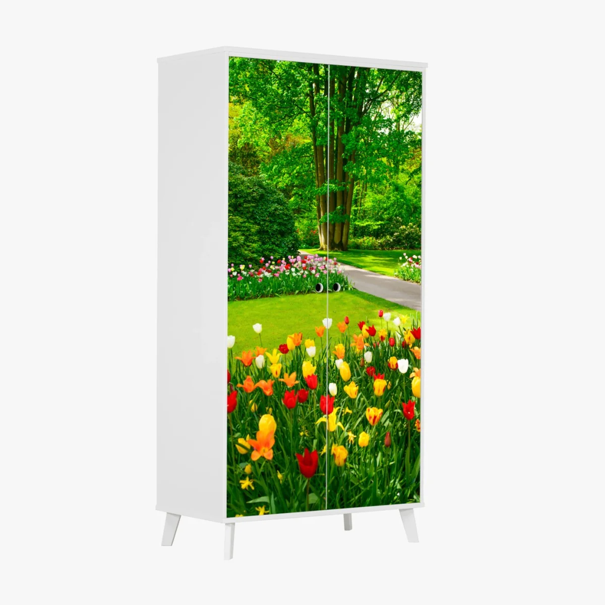 Schrankaufkleber lebendiger tulpengarten in Keukenhof – Wallnifity®