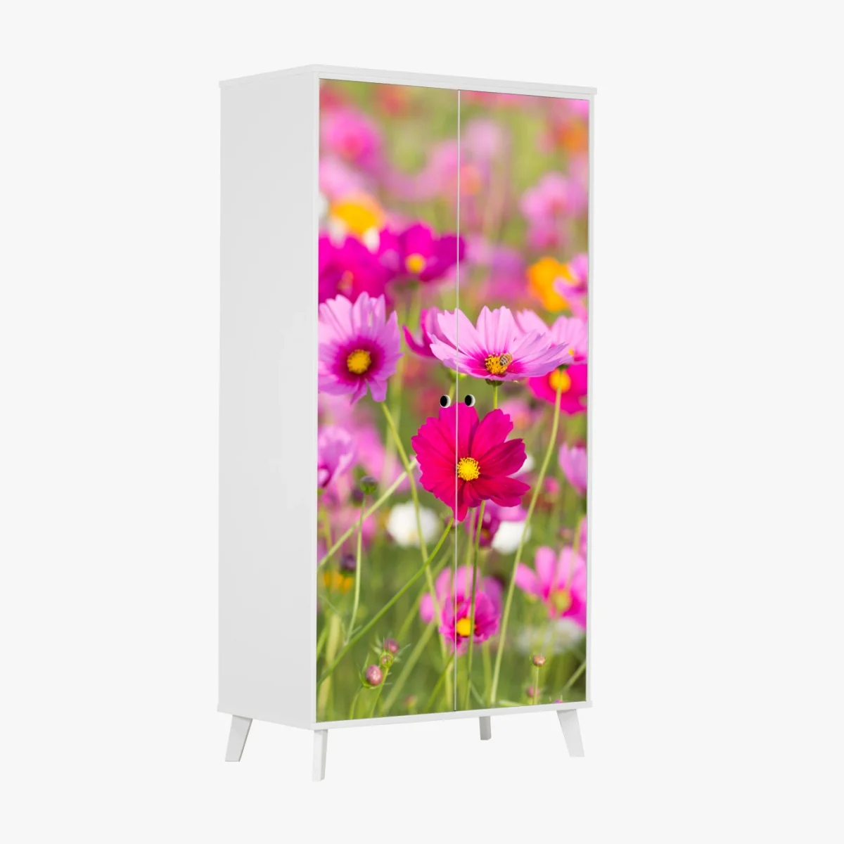 Schrankaufkleber rosa kosmeenwiese in blüte – Wallnifity® Schrankaufkleber rosa kosmeenwiese in blüte – Wallnifity®