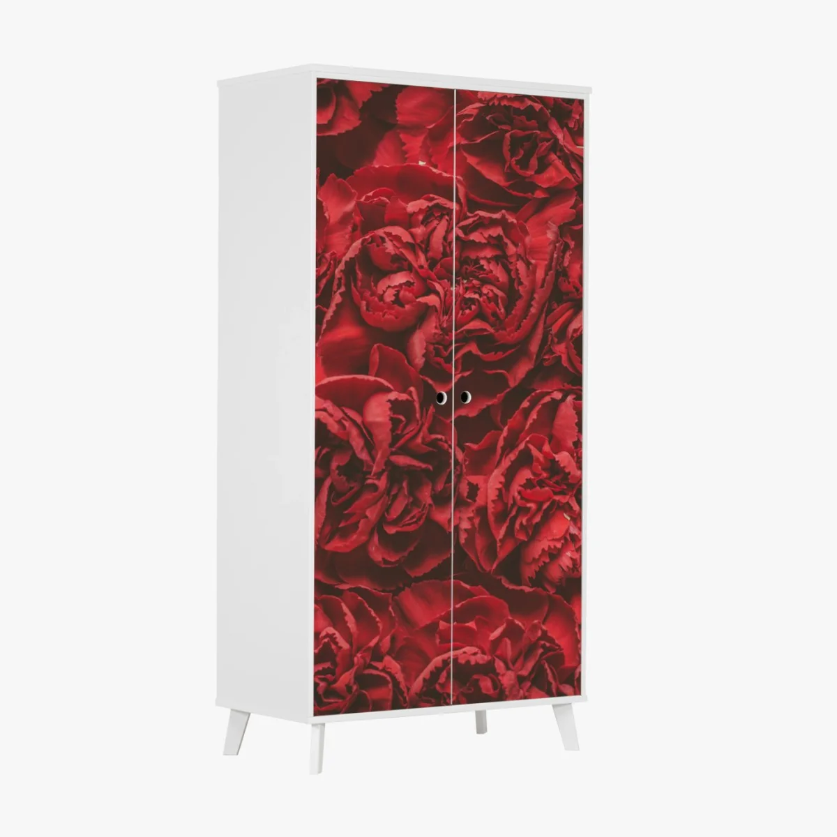 Schrankaufkleber vintage rote nelken blumenmuster – Wallnifity® Schrankaufkleber vintage rote nelken blumenmuster – Wallnifity®