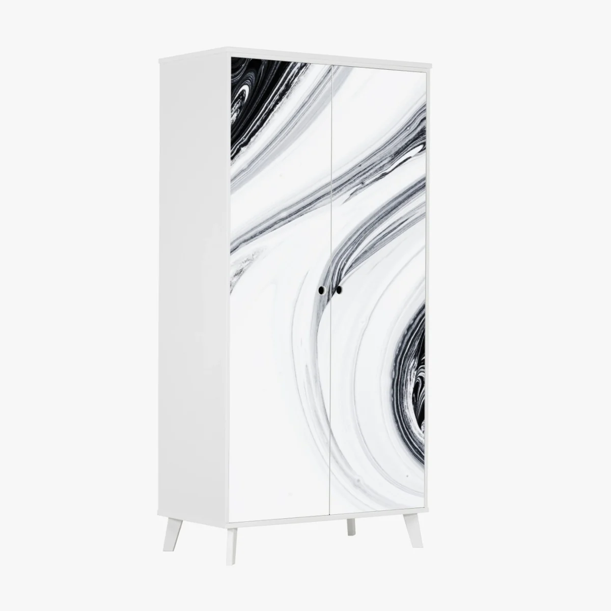 Schrankaufkleber monochromer marmorswirbel – Wallnifity® Schrankaufkleber monochromer marmorswirbel – Wallnifity®