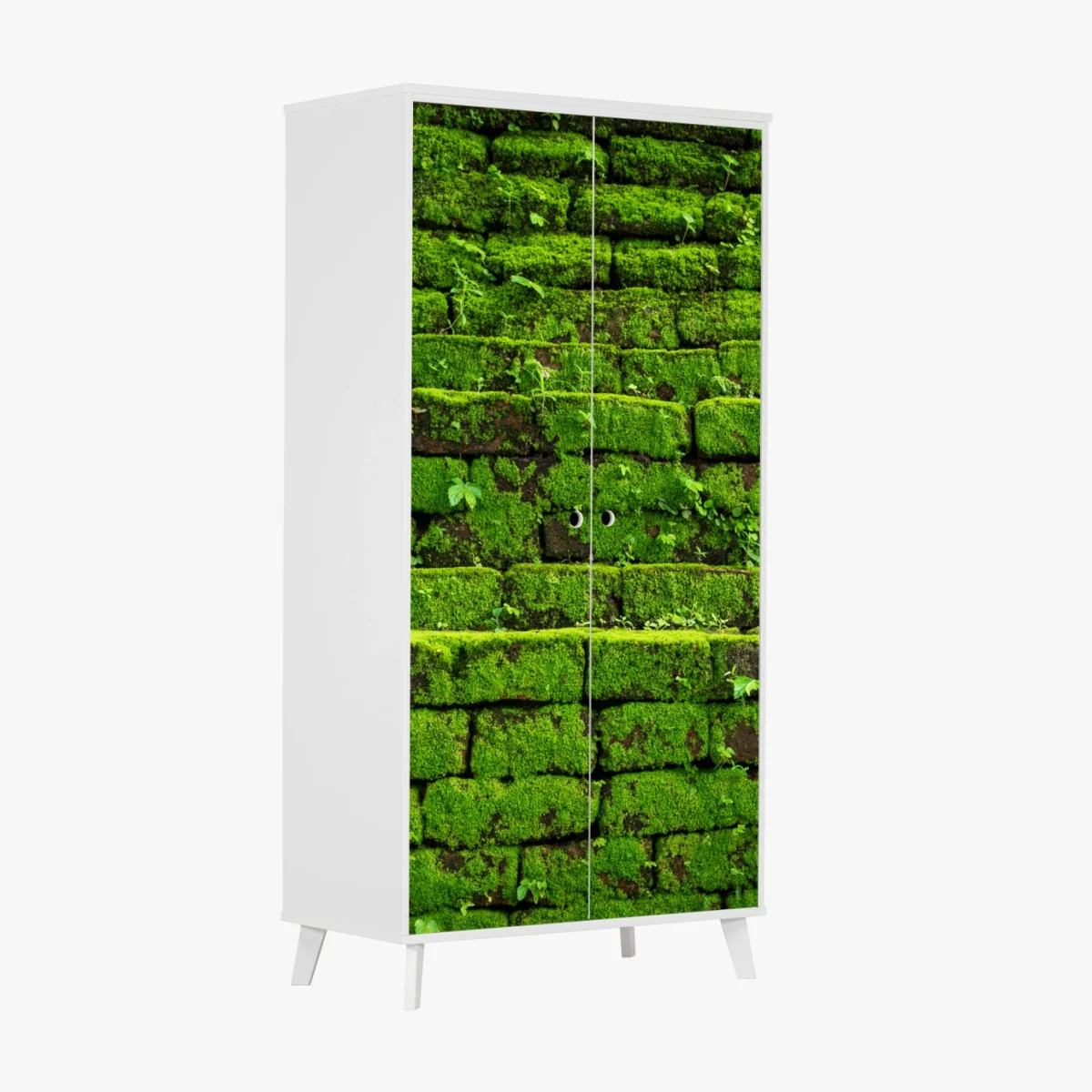 Schrankaufkleber üppige moosbedeckte ziegelwand – Wallnifity® Schrankaufkleber üppige moosbedeckte ziegelwand – Wallnifity®