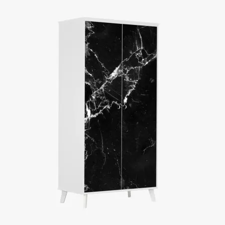 Schrankaufkleber schwarzer marmor mit adern – Wallnifity®