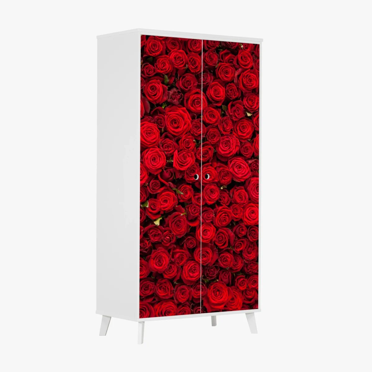 Schrankaufkleber endlose wand aus roten rosen – Wallnifity® Schrankaufkleber endlose wand aus roten rosen – Wallnifity®