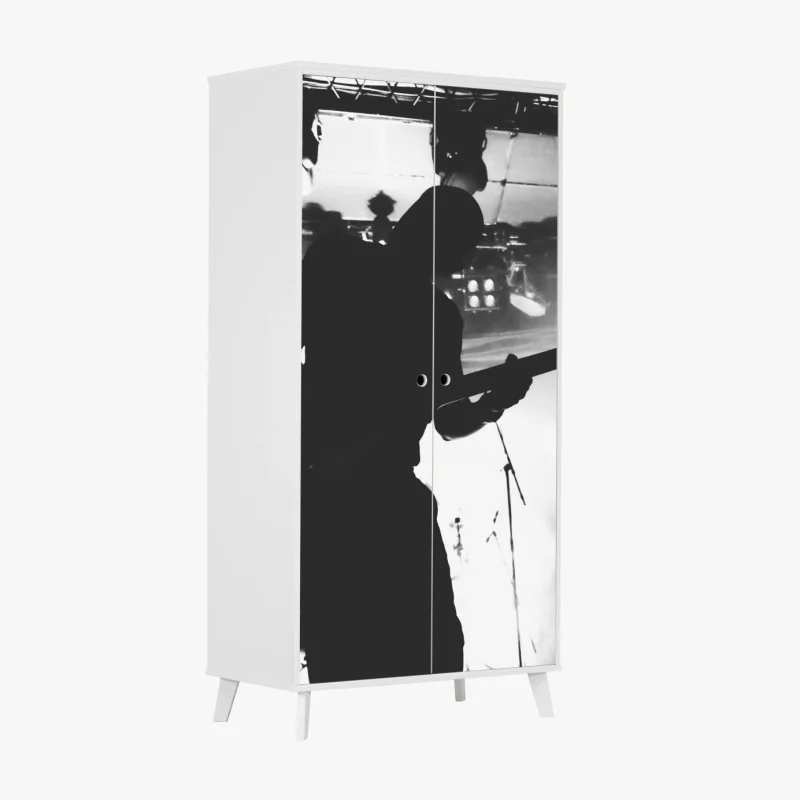 Schrankaufkleber gitaristensilhouette bei einem live-konzert