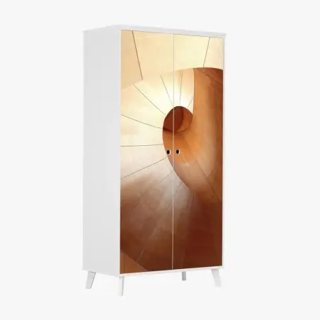 Schrankaufkleber warme holzspirale – Wallnifity®