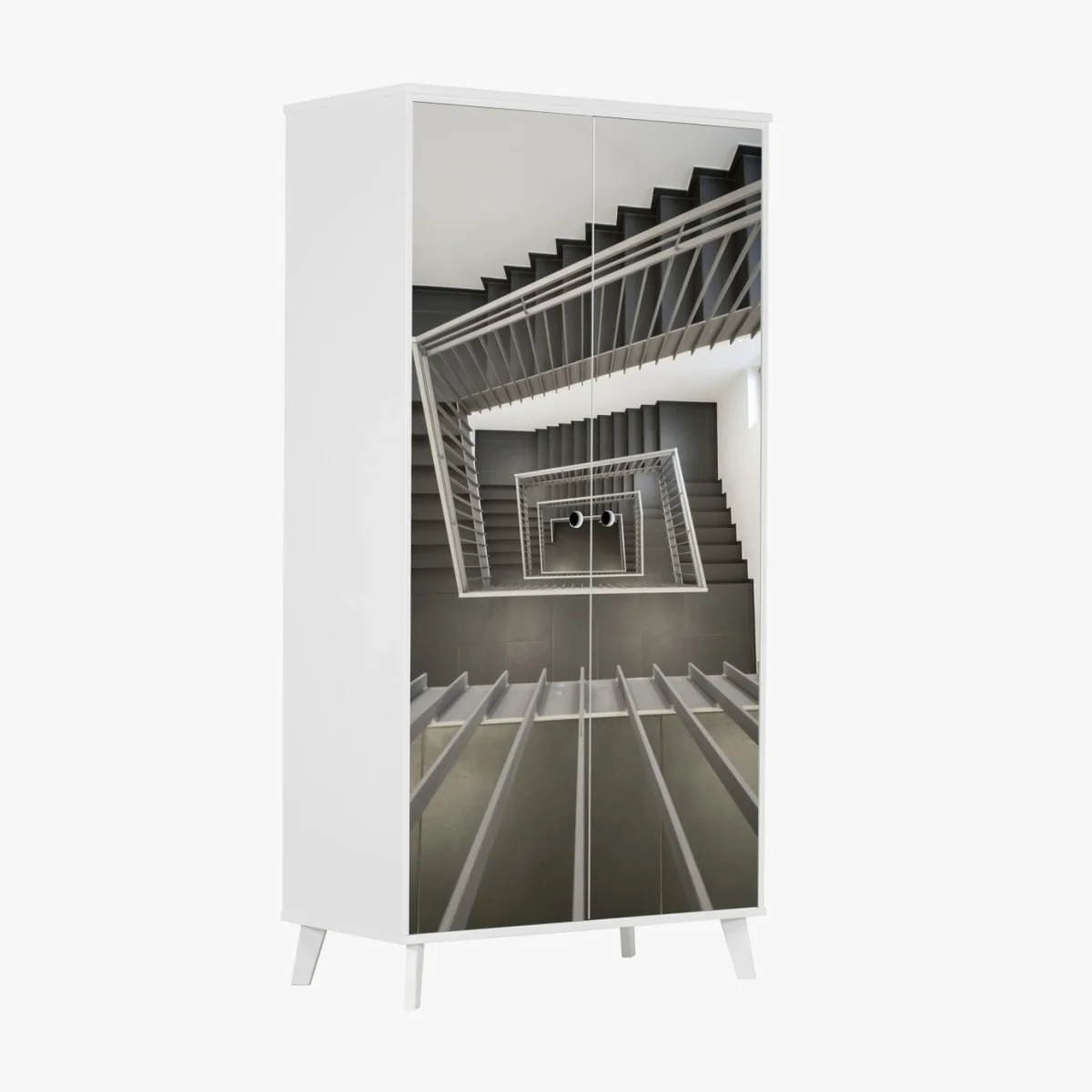 Schrankaufkleber geometrisches treppenhaus in perspektive – Wallnifity® Schrankaufkleber geometrisches treppenhaus in perspektive – Wallnifity®