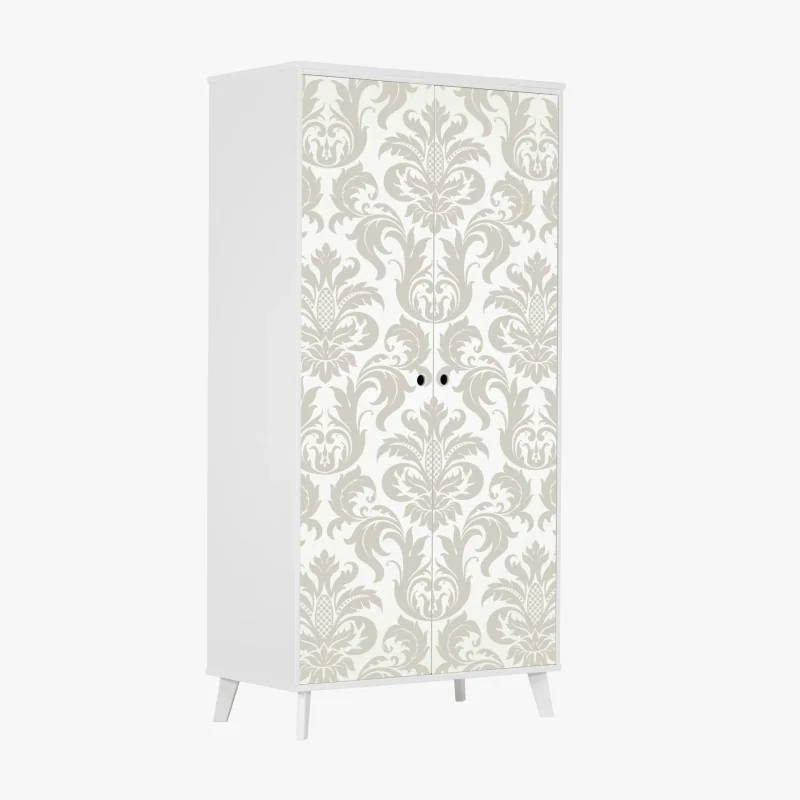 Schrankaufkleber elegantes beiges damastmuster