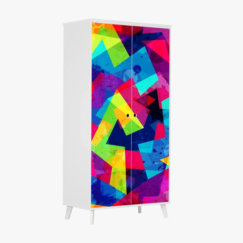 Schrankaufkleber lebendige geometrische aquarell-collage