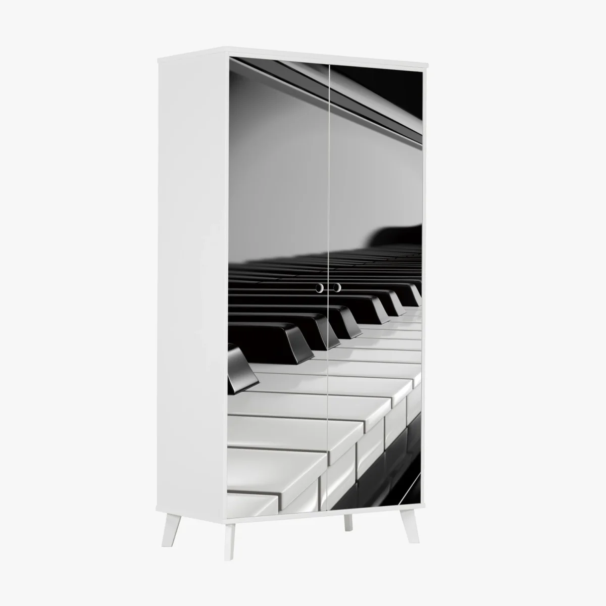 Schrankaufkleber elegante schwarzweiß klaviertasten – Wallnifity®