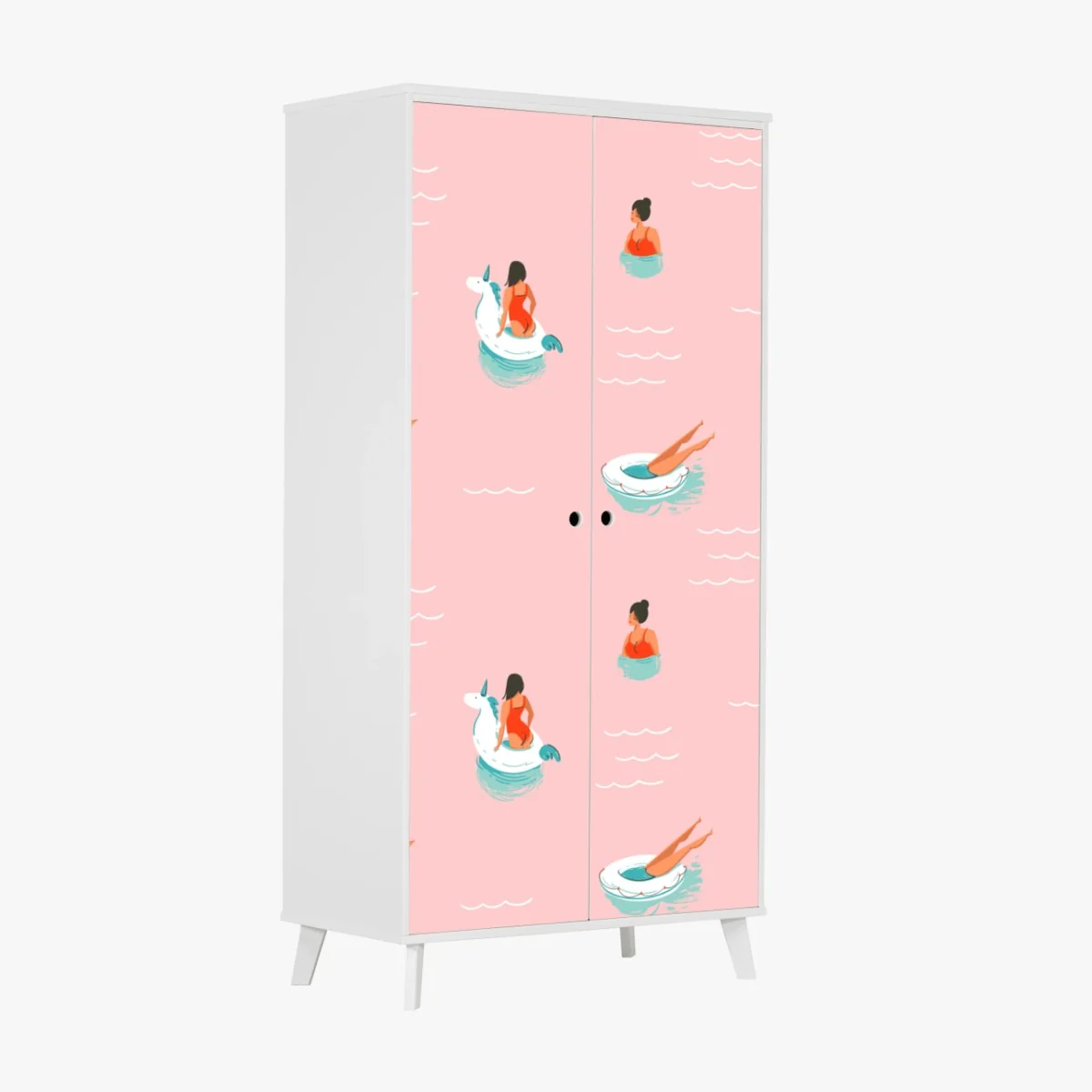 Schrankaufkleber verspieltes pastell poolmuster – Wallnifity®