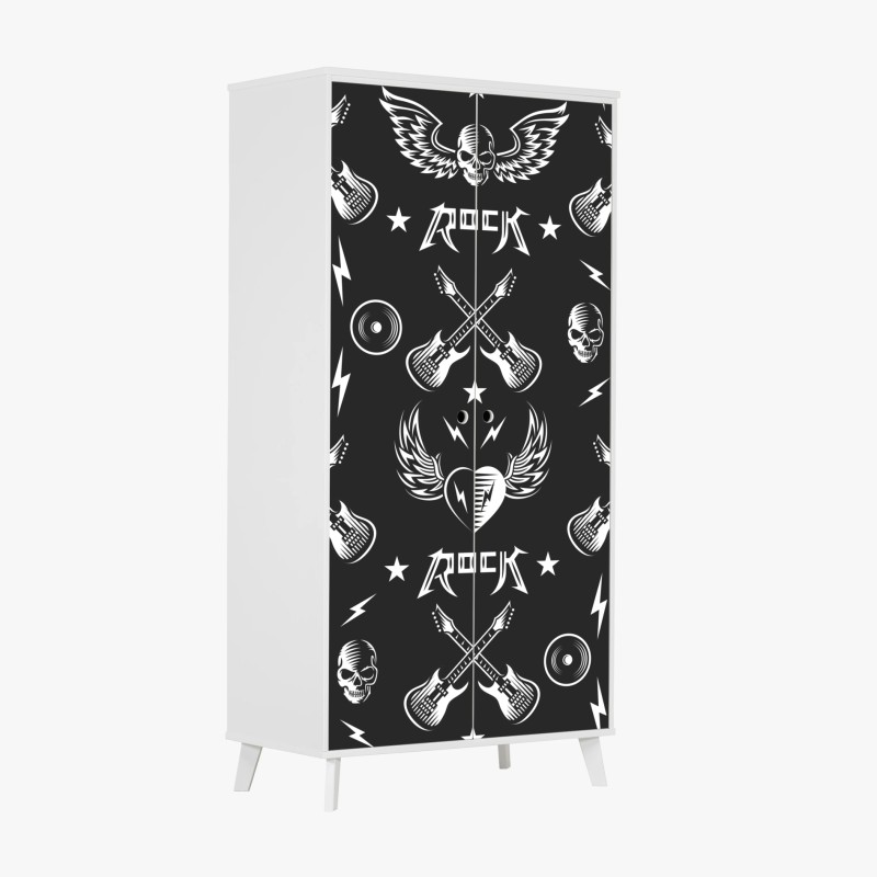 Schrankaufkleber schwarzweißes spiralmuster – Wallnifity®