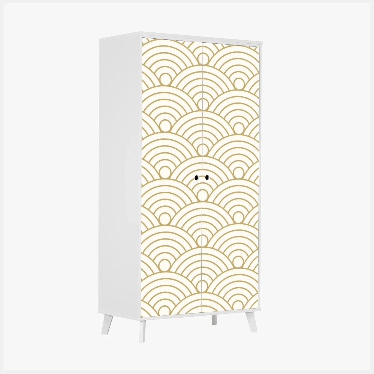 Schrankaufkleber goldenes seigaiha wellenmuster – Wallnifity® Schrankaufkleber goldenes seigaiha wellenmuster – Wallnifity®