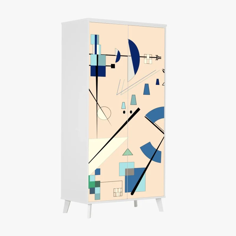 Schrankaufkleber tropisches geometrisches vogelmuster – Wallnifity®