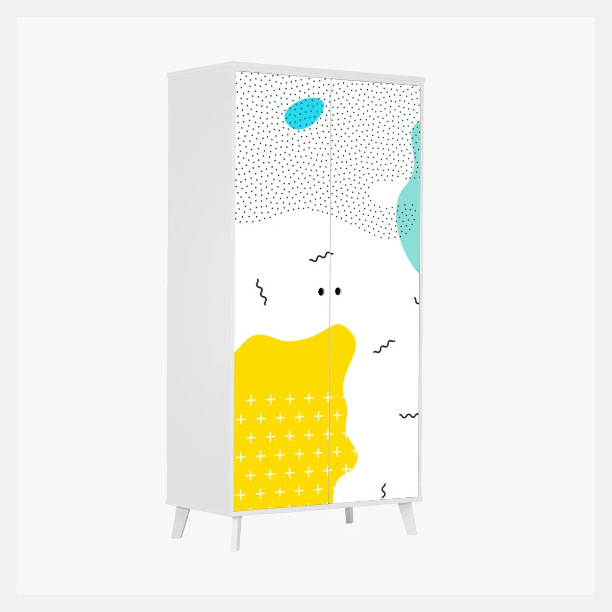 Schrankaufkleber verspielte abstrakte formen in lebendigen farben – Wallnifity® Schrankaufkleber verspielte abstrakte formen in lebendigen farben – Wallnifity®